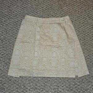 EP Pro Golf Skort  Light Beige Snake Print Lined Stretch Cotton Pockets Size 4